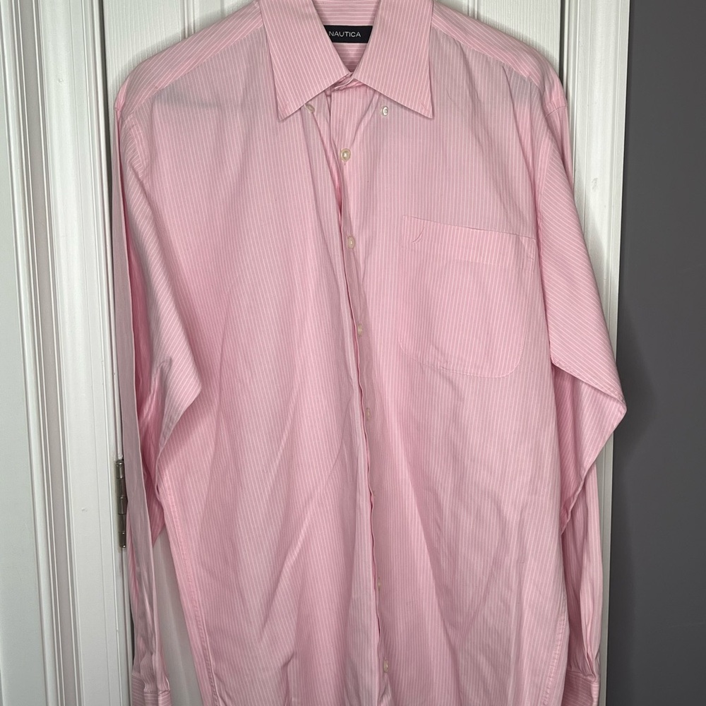 Nautica Pink Striped Men's Shirt